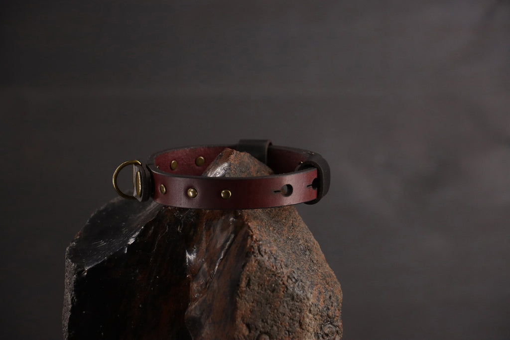 Wee Beastie Breakaway Collar - Oxblood & Black