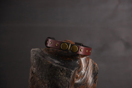 Wee Beastie Breakaway Collar - Oxblood & Black
